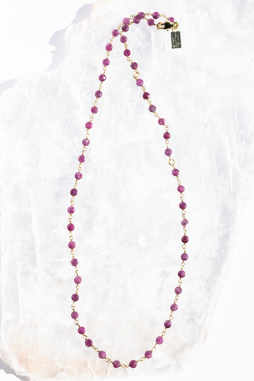 RUBY JULY BIRTHSTONE NECKLACE